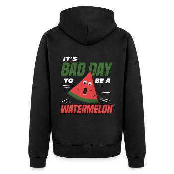 Melon pastèque Fruit d’été Cadeau végétalien - Veste à capuche bio Premium Unisexe - noir - Dos - Nico (187cm)
