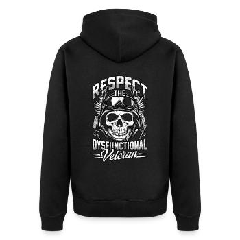 Respecter le vétéran dysfonctionnel - Veste à capuche bio Premium Unisexe - noir - Dos - Nico (187cm)