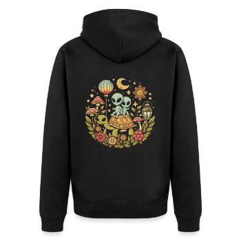 Étranger - Veste à capuche bio Premium Unisexe - noir - Dos - Nico (187cm)