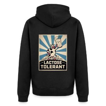 Lactose Tolerant Milk - Unisex Premium Organic Zip Hoodie - black - Back - Nico (187cm)