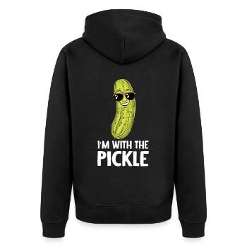 Cornichon à l’aneth Je suis l’un des cornichons - Veste à capuche bio Premium Unisexe - noir - Dos - Nico (187cm)