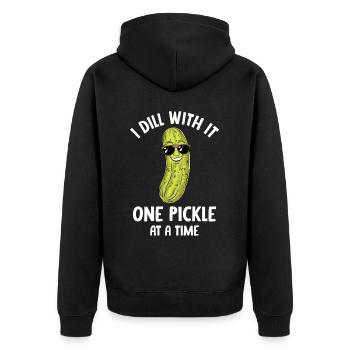 Cornichon à l’aneth Je suis l’un des cornichons - Veste à capuche bio Premium Unisexe - noir - Dos - Nico (187cm)