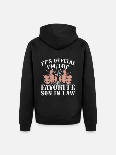 Lieblingssohn Vater Mutter Schwiegermutter - Unisex Premium Bio Zip Hoodie - Schwarz