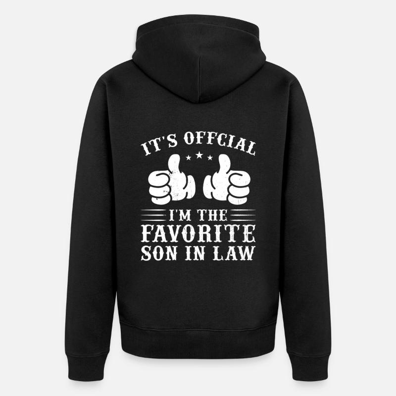 Fils préféré : père, mère, belle-mère - Veste à capuche bio Premium Unisexe - noir