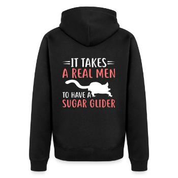 Sugar glider - Unisex Premium Organic Zip Hoodie - black - Back - Nico (187cm)