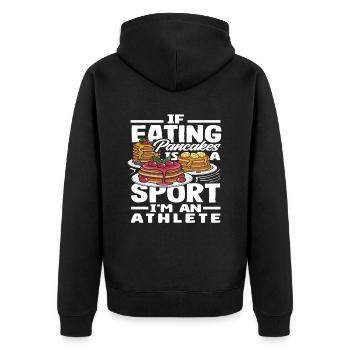 If eating pancakes is a sport, I'm a - Unisex Premium Organic Zip Hoodie - black - Back - Nico (187cm)