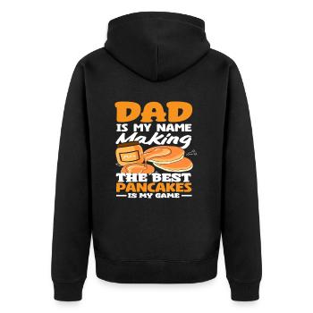 Papa fait les meilleures crêpes - Veste à capuche bio Premium Unisexe - noir - Dos - Nico (187cm)