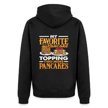 Garniture de crêpes préférée Plus de crêpes - Veste à capuche bio Premium Unisexe - noir - Dos - Nico (187cm)