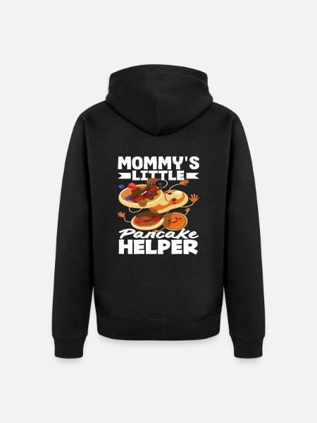 Mom's Little Pancake Helper - Unisex Premium Organic Zip Hoodie - black