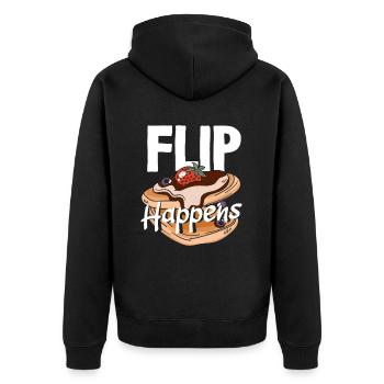 Pancakes Flip Happens Amusant Petit déjeuner - Veste à capuche bio Premium Unisexe - noir - Dos - Nico (187cm)