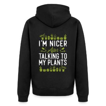 Plant Lover Gardening I'm Nicer - Unisex Premium Organic Zip Hoodie - black - Back - Nico (187cm)