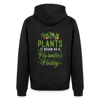 Plant Lover Gardening Plants It - Unisex Premium Bio Zip Hoodie - Schwarz - Hinten - Nico (187cm)