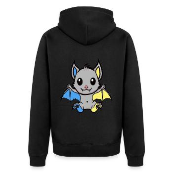 Halloween Bat Bats Child Kids - Unisex Premium Organic Zip Hoodie - black - Back - Nico (187cm)