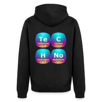 Techno House Party EDM Festival Goa Electro Rave - Unisex Premium Bio Zip Hoodie - Schwarz - Hinten - Nico (187cm)