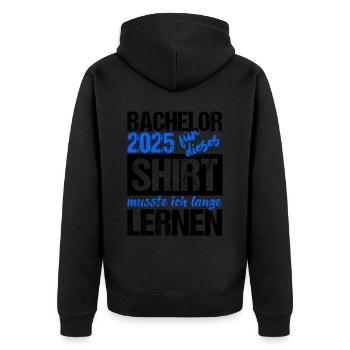 Bachelor 2025 Assez appris Cadeau Etudiant Uni - Veste à capuche bio Premium Unisexe - noir - Dos - Nico (187cm)