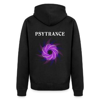 Techno House Party EDM Festival Goa Rave Psytrance - Unisex Premium Bio Zip Hoodie - Schwarz - Hinten - Nico (187cm)