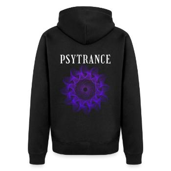 Techno House Party EDM Festival Goa Rave Psytrance - Unisex Premium Bio Zip Hoodie - Schwarz - Hinten - Nico (187cm)
