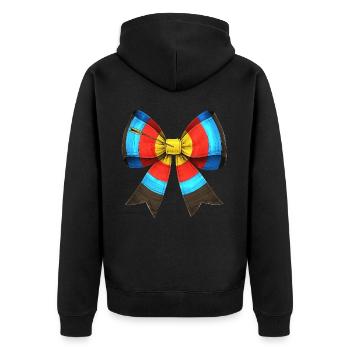 Coquette Bow Archery Bow and Arrow - Unisex Premium Organic Zip Hoodie - black - Back - Nico (187cm)