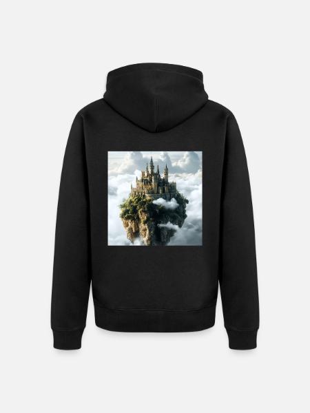 Mittelalterliche Burg - Unisex Premium Bio Zip Hoodie - Schwarz