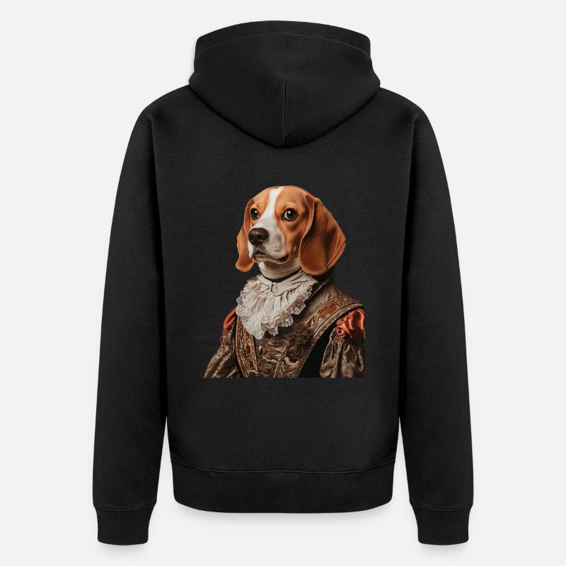 Beagle - Unisex Premium Bio Zip Hoodie - Schwarz