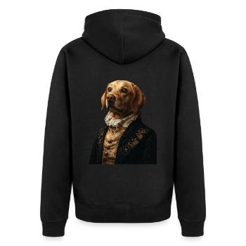 Labrador Retriever - Unisex Premium Bio Zip Hoodie - Schwarz - Hinten - Nico (187cm)