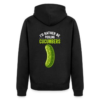 Cornichon à l’aneth Je suis l’un des cornichons - Veste à capuche bio Premium Unisexe - noir - Dos - Nico (187cm)