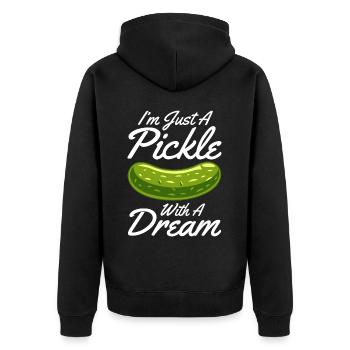 Cornichon à l’aneth Je suis l’un des cornichons - Veste à capuche bio Premium Unisexe - noir - Dos - Nico (187cm)