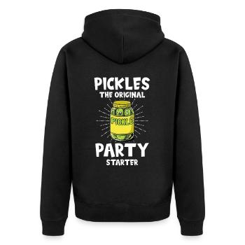 Cornichon à l’aneth Je suis l’un des cornichons - Veste à capuche bio Premium Unisexe - noir - Dos - Nico (187cm)
