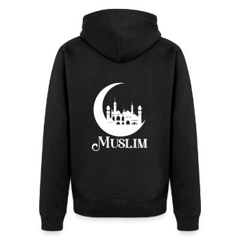 Musulman Islam Allah Ramadan Kareem Cadeau - Veste à capuche bio Premium Unisexe - noir - Dos - Nico (187cm)