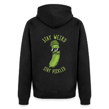 Dill Pickle I'm one of the pickles - Unisex Premium Organic Zip Hoodie - black - Back - Nico (187cm)