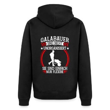 Galabauer sind unorganisiert Landschaftsbauer - Unisex Premium Bio Zip Hoodie - Schwarz - Hinten - Nico (187cm)