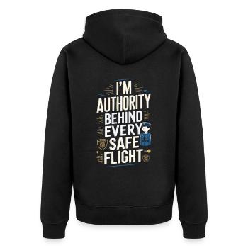 Flughafenpolizist Karriere in der Luftfahrt Job - Unisex Premium Bio Zip Hoodie - Schwarz - Hinten - Nico (187cm)