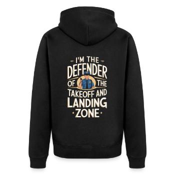 Airport Police Officer Aviation Careers Job - Unisex Premium Organic Zip Hoodie - black - Back - Nico (187cm)