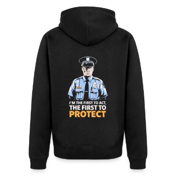 Agent de police aéroportuaire Aviation Carrières Emploi - Veste à capuche bio Premium Unisexe - noir - Dos - Nico (187cm)