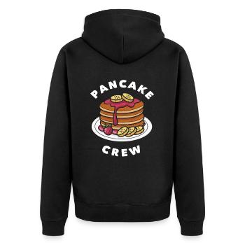 Pancake Crew – Delicious Pancake Delight - Unisex Premium Organic Zip Hoodie - black - Back - Nico (187cm)