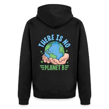 There is no Planet B - Unisex Premium Organic Zip Hoodie - black - Back - Nico (187cm)