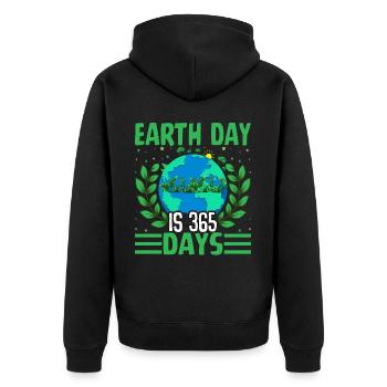 Le Jour de la Terre est de 365 jours - Veste à capuche bio Premium Unisexe - noir - Dos - Nico (187cm)