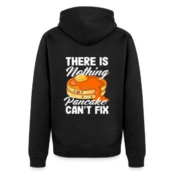 Nothing pancakes can't fix - Unisex Premium Organic Zip Hoodie - black - Back - Nico (187cm)