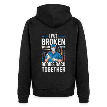 Orthopedic Surgeon Medical Medicine Orthopaedic - Unisex Premium Organic Zip Hoodie - black - Back - Nico (187cm)