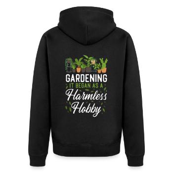 Plant Lover Gardening Gardening It - Unisex Premium Bio Zip Hoodie - Schwarz - Hinten - Nico (187cm)