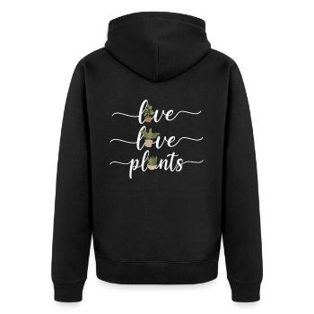 Amateur de plantes jardinier fille vivre - Veste à capuche bio Premium Unisexe - noir - Dos - Nico (187cm)