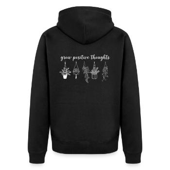 Plant Lover Gardening Grow - Unisex Premium Bio Zip Hoodie - Schwarz - Hinten - Nico (187cm)