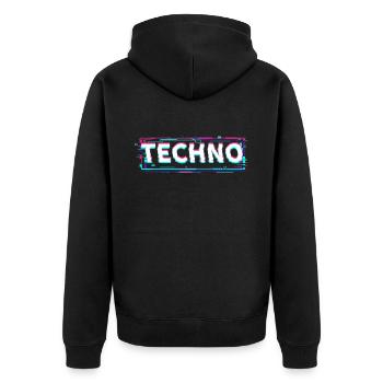 Techno House Party EDM Festival Goa Electro Rave - Veste à capuche bio Premium Unisexe - noir - Dos - Nico (187cm)