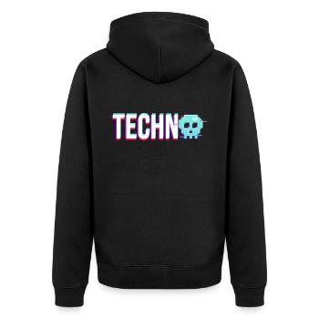 Techno House Party EDM Festival Goa Electro Rave - Veste à capuche bio Premium Unisexe - noir - Dos - Nico (187cm)