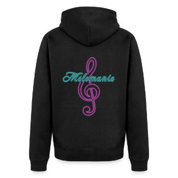 Techno House Party EDM Festival Goa Electro Rave - Unisex Premium Bio Zip Hoodie - Schwarz - Hinten - Nico (187cm)