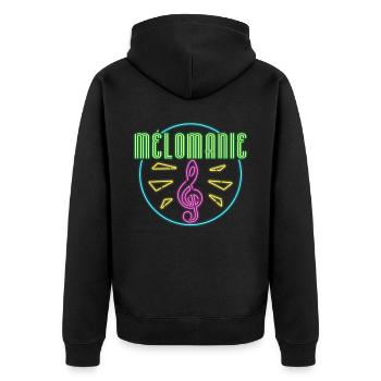 La mélomanie, la musique ! Fête, Festival, Concert - Veste à capuche bio Premium Unisexe - noir - Dos - Nico (187cm)