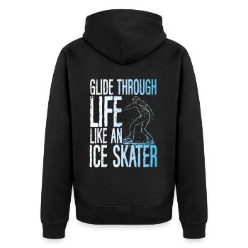 patineur patineur patin à glace patin à glace - Veste à capuche bio Premium Unisexe - noir - Dos - Nico (187cm)