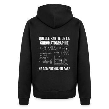 Chromatographie en Phase Liquide CLHP Chimie GC - Veste à capuche bio Premium Unisexe - noir - Dos - Nico (187cm)
