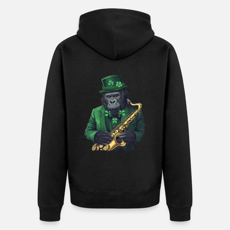 Gorilla - Unisex Premium Bio Zip Hoodie - Schwarz