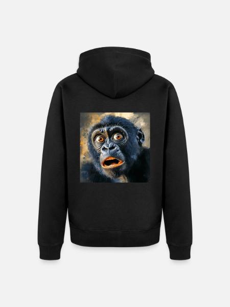 Gorilla - Unisex Premium Bio Zip Hoodie - Schwarz